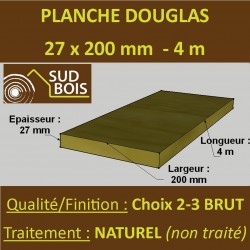 * Planche 27x200 Douglas Naturel Choix 2-3 Brut 4M