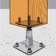 Kit Prêt à fixer Pied de poteau réglable hauteur 100 à 150 mm APB100/150 SIMPSON