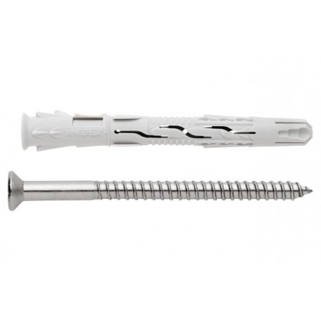 Lot de 50 Chevilles nylon universelle à haut rendement T-NUX A A4 à tête fraisée