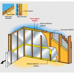 Protec Vap UBBINK. Pare Vapeur Intérieur 75 m² SD = 35 m