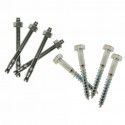 Kit Fixation pour Pied de poteau : 4 tirefonds 10x80mm + 4 goujons 10x78mm