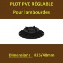 ⬪ Plot H25/40mm PVC Réglables à Vérin pour Lambourdes Terrasse Bois