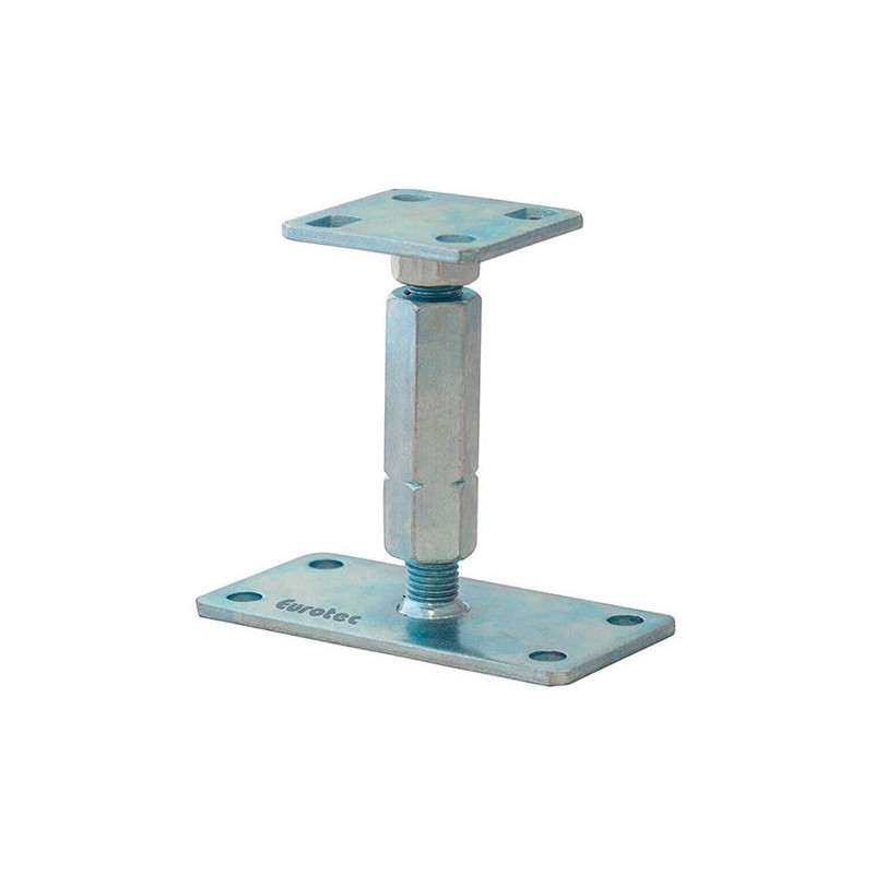 Pied de poteau r glable hauteur H120 195mm universel galvanis