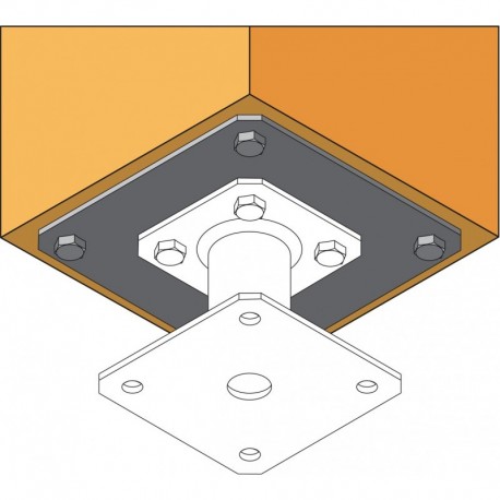 Platine optionnelle 180x180 Pour Pied de Poteau