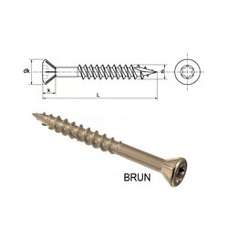 Vis Inox Autoforeuse Brun A2 PRO Torx + 1 embout offert