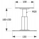 Kit Prêt à Fixer Pied de Poteau Réglable Hauteur de 100 à 150 mm