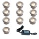 Set de 10 spots LED Couleur RGB ou Blanc Chaud + Transformateur 30W + Télécommande incluse (Couleur RGB uniquement)