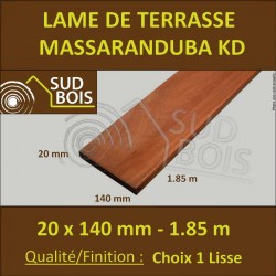 ♦ Lame Terrasse Massaranduba KD 20x140 Lisse 2 Faces 20x140 1.83m