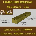 ☺ Lambourde / Tasseau 60x40mm Douglas Naturel 3m