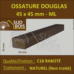 ☺ Tasseau / Carrelet 45x45 Douglas Naturel Choix 2-3 Raboté 3m