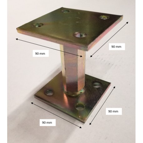 Pied de poteau réglable hauteur H110/180mm universel galvanisé